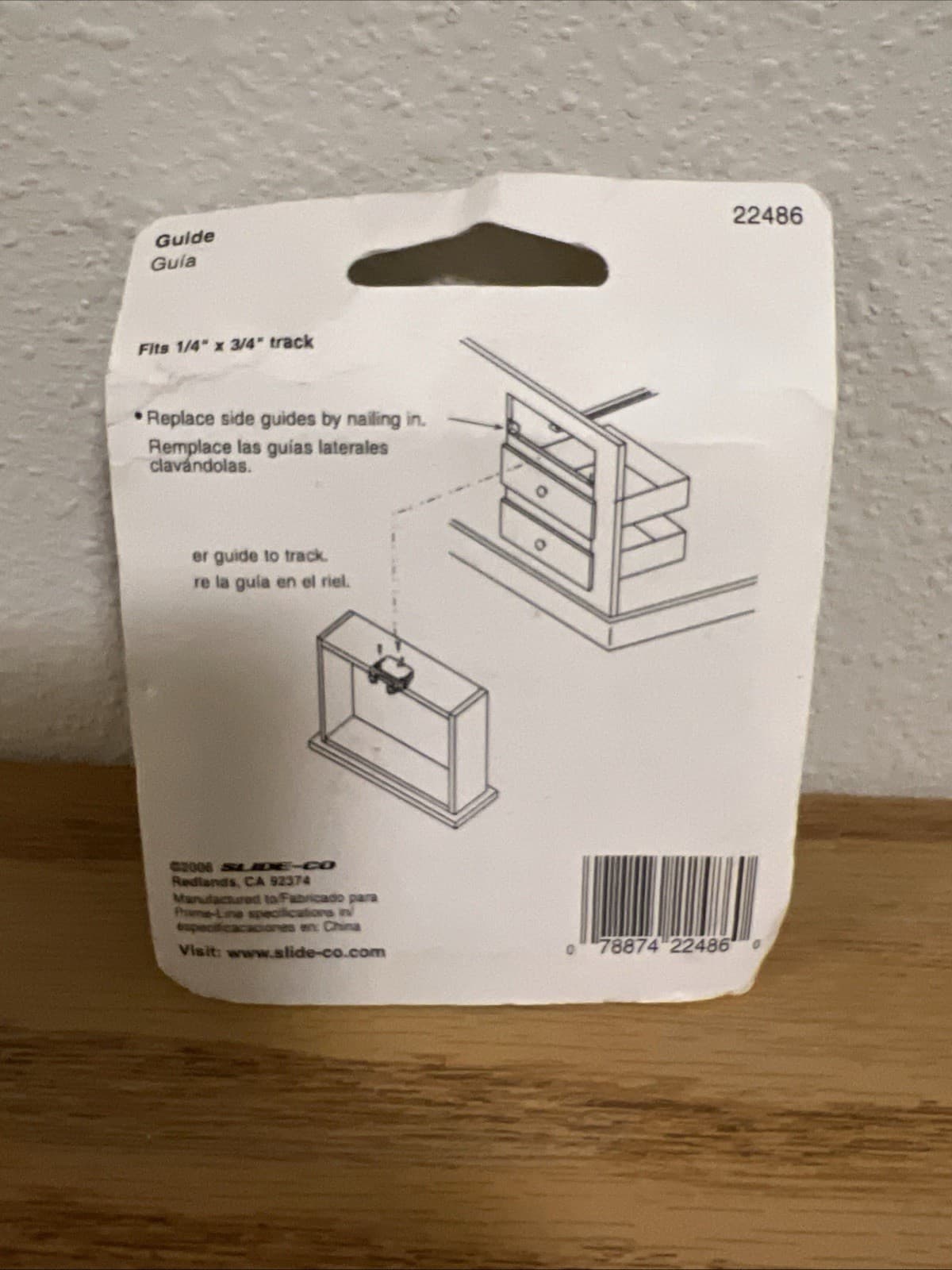 Prime-Line 22486 1/4 In. x 7/8 In., Red Drawer Guide Kit (Single Pack) 6