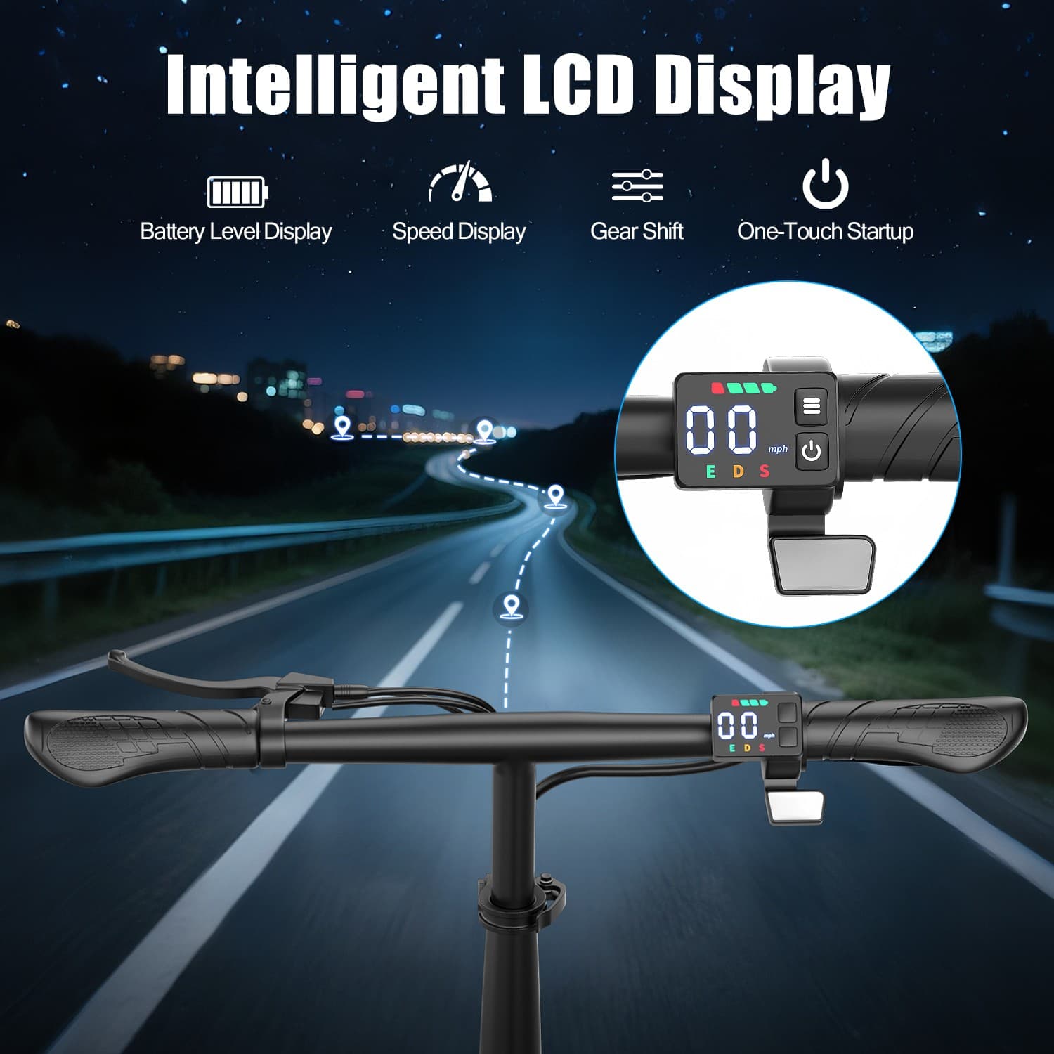 ASKGO Adult Electric Scooter W/ Seat Commuter Foldable 1000W 13Ah Battery 25mph 2