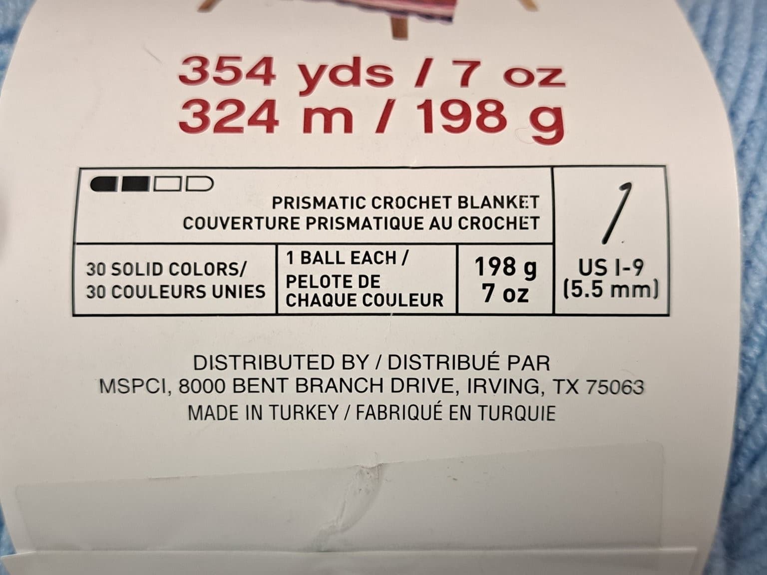 Craft Smart Value Crochet Thread 100% Acrylic Light Blue VS105 354 yd Ball 5