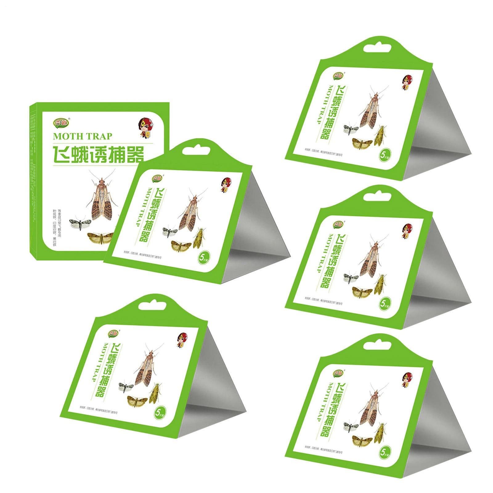 Clothes And Pantry Moth Traps Hybridized Natural Pheromone Safe Covered 5 Pack 3