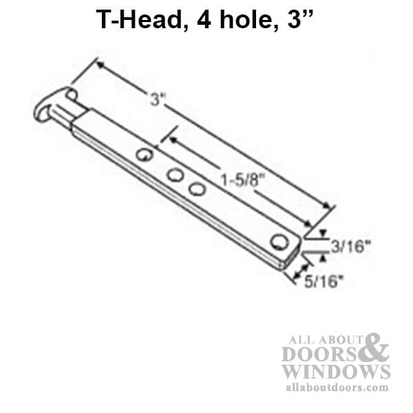Pivot Bar T Head End Pivot Bar 4 Holes 3 Inches Long Zinc Pivot Bar 2