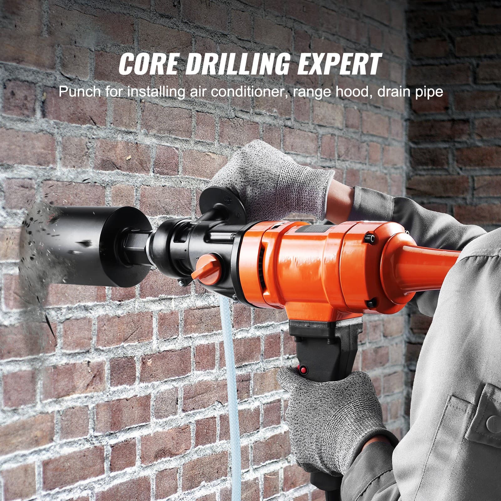 Uimoso Diamond Core Drill Machine Handheld Concrete Core Drill Rig 4in Bit 1500W 2