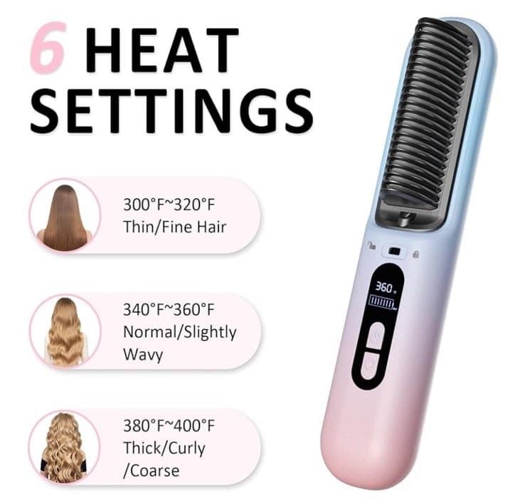 BEAUTYOVO Travel TSA-Friendly Cordless Hair Straightener/Comb/Curler Open Box 2