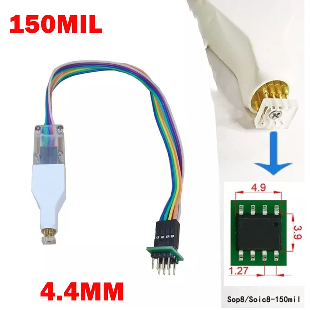 SOP8 150mil Connectors Test Clip Cable 4.4mm Space For EEPROM Programming NEW