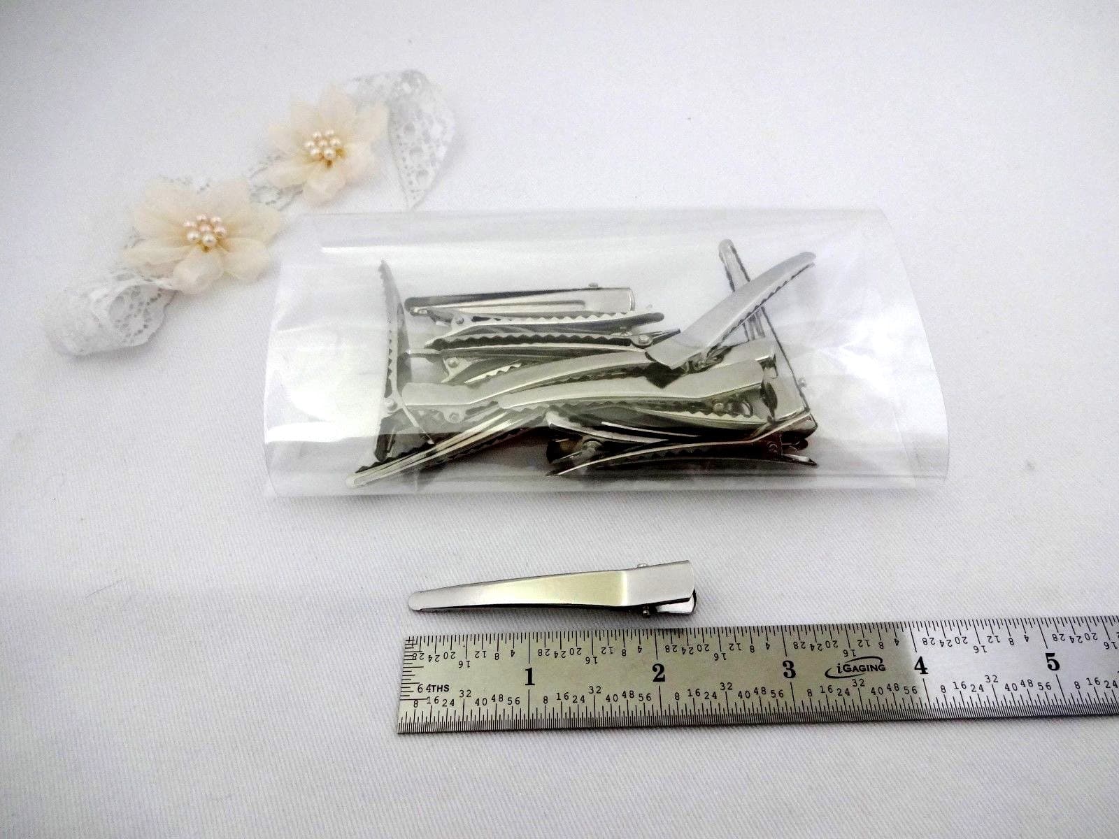 Hair clips 15 pieces hair accessory supply silver base metal  3