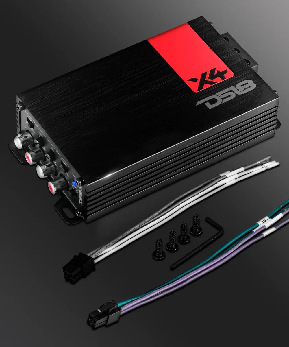 DS18 Ultra Compact Class D 4-Channel Powersports/Marine Speaker Amplifier Amp X4 6