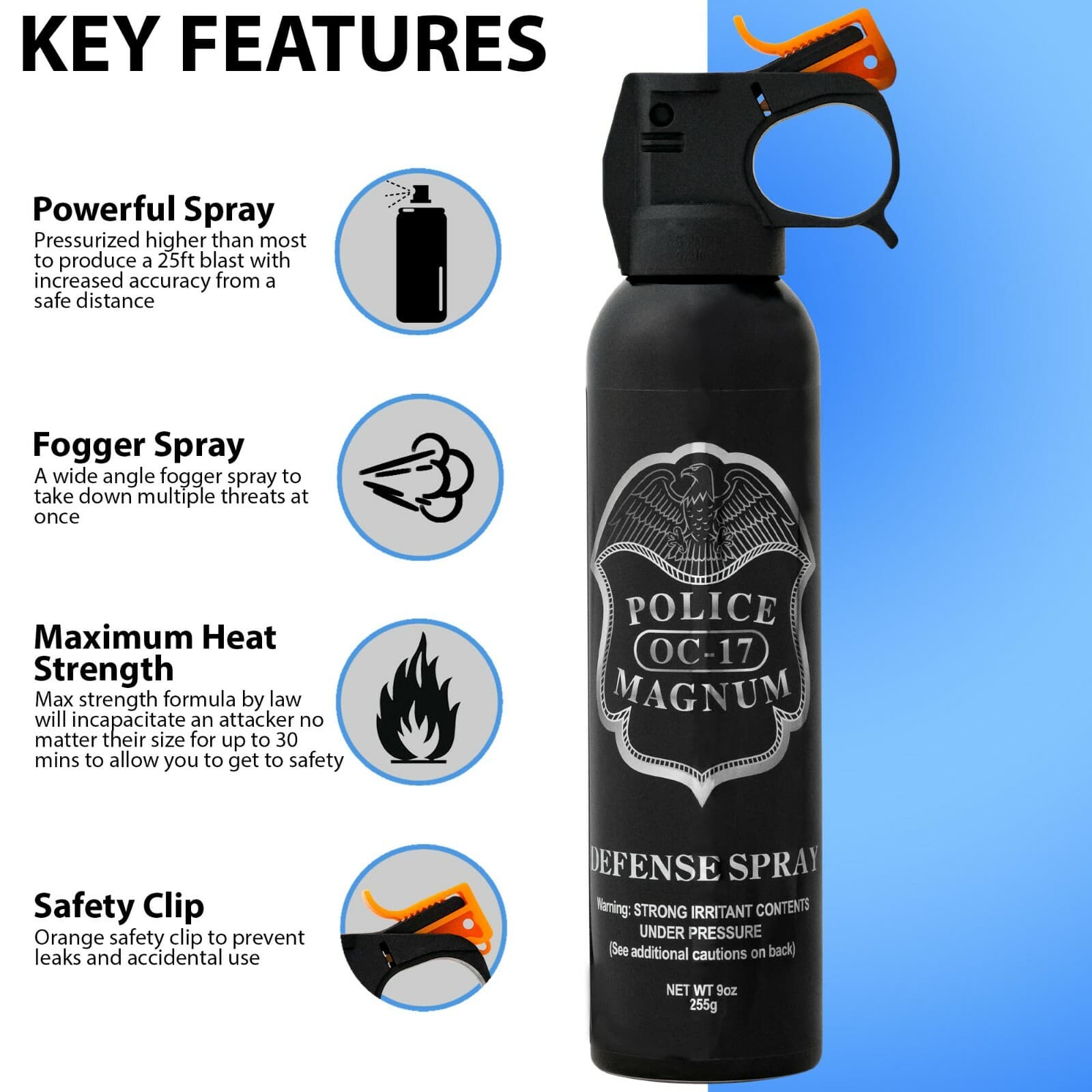 Police Magnum pepper spray 9 oz Fire Master Fogger Defense Security Protection 2