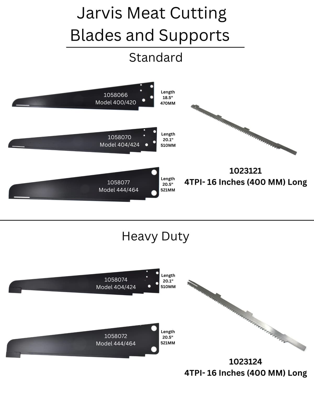 Jarvis Wellsaw16 Inch Meat Cutting Blade 404, 424, 444, 464, 400, 420 2