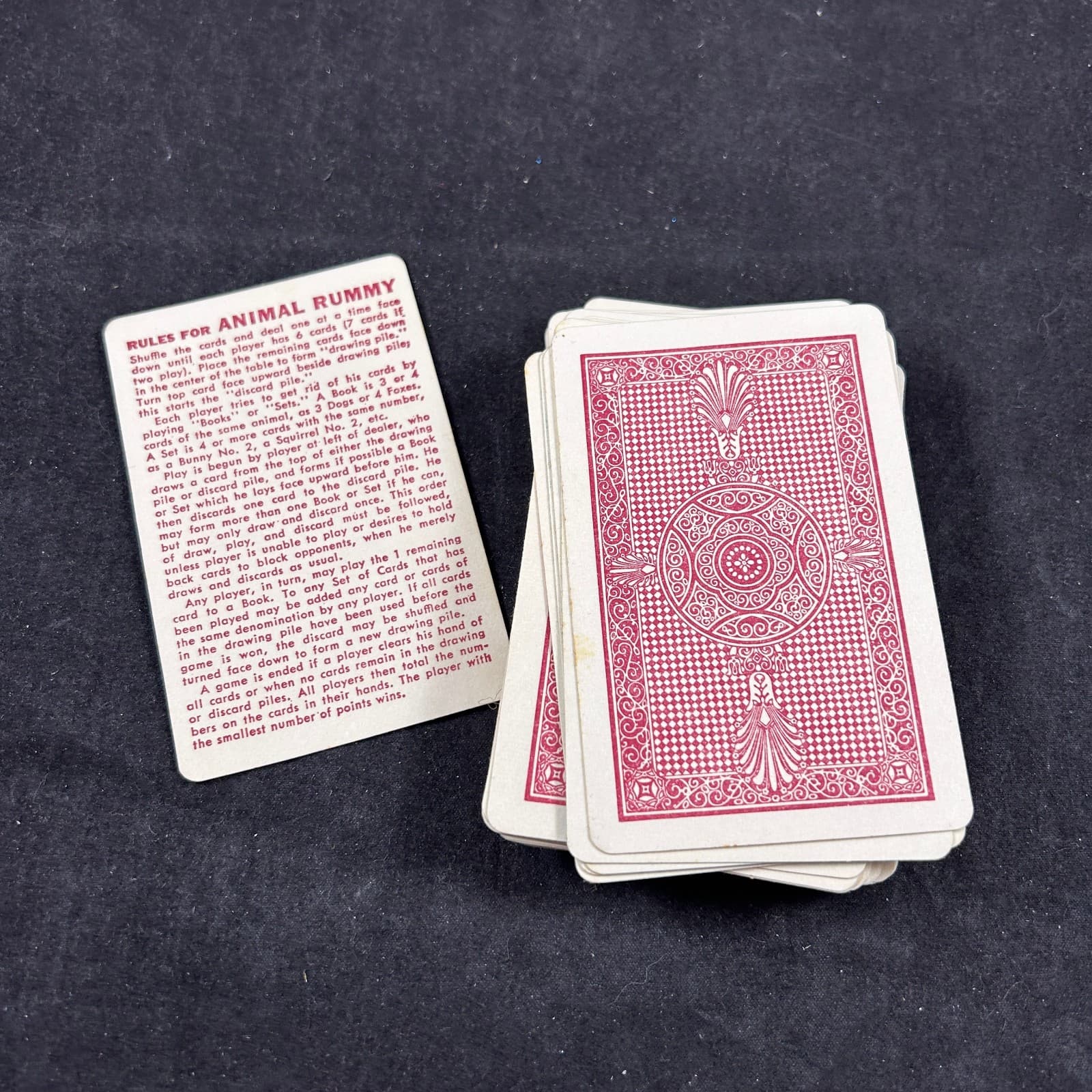 1960s WHITMAN ANIMAL RUMMY VTG 45 CARD DECK WESTERN PUBLISHING CO CARD GAME RARE 3