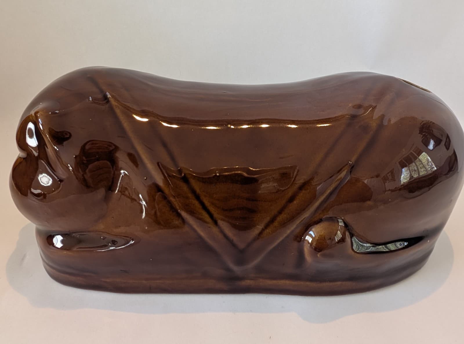 Vintage Ceramic Brown Cat Resting Bed Warmer Foot Warmer Headrest Chinese  2