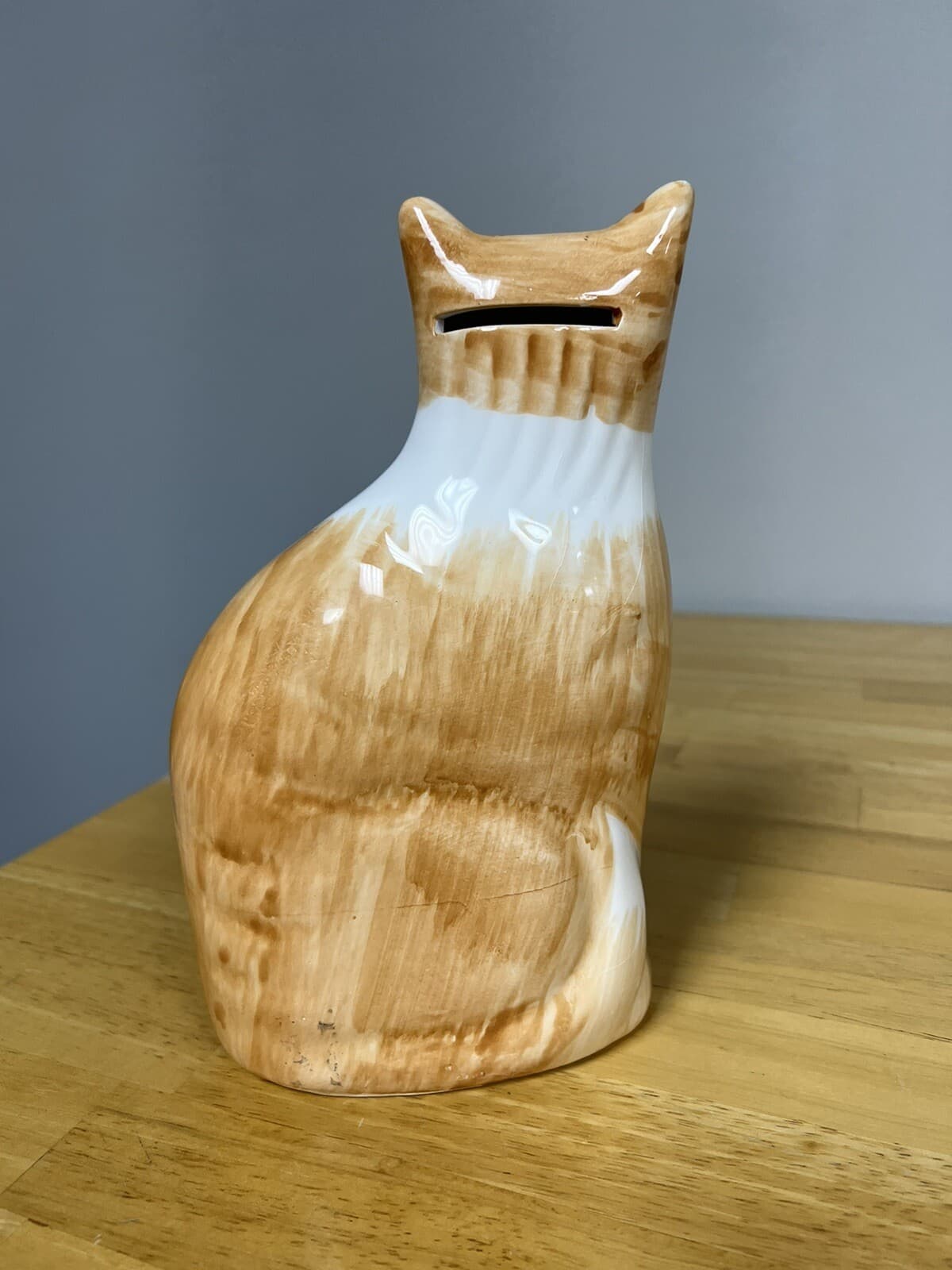 Vintage Ceramic Pottery Cat Bank Made in Taiwan Cat Lovers Dream Orange Ginger 4