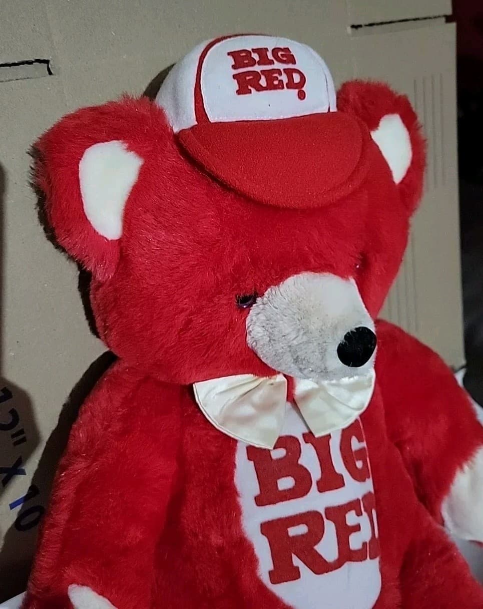 Vintage "Big Red" Soda Brand Plush 22" Teddy Bear Russ Berrie & Co  2
