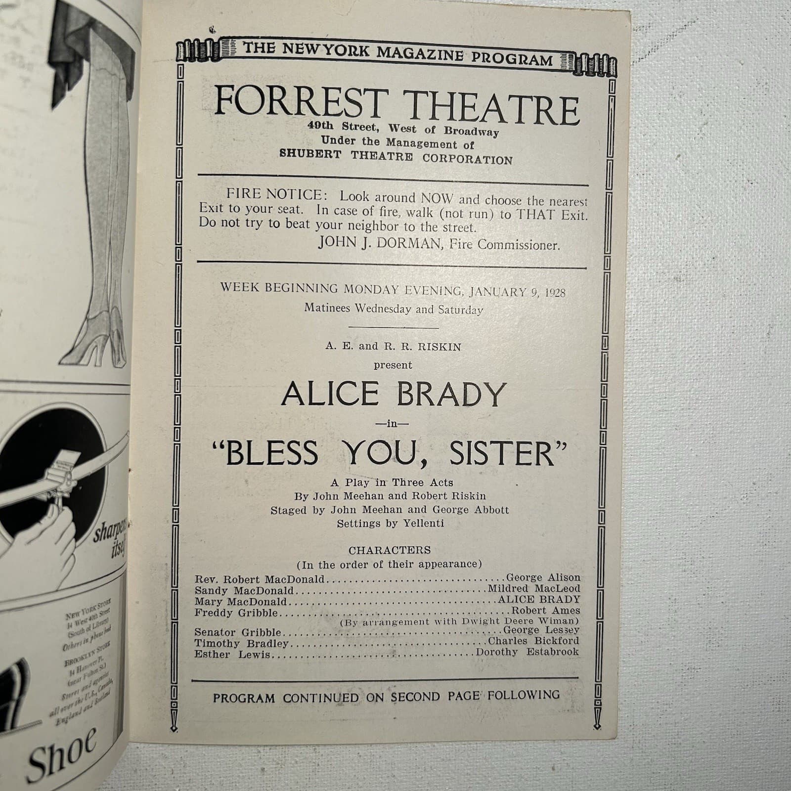 Forrest Theatre 49th Street program booklets 4 diff.  1927-1928 vintage NYC film 3