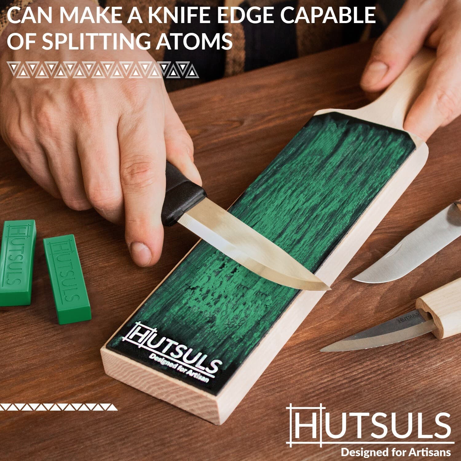 Hutsuls 2-Pack 5 Oz Green Knife Stropping Compound & Case Buffing Polishing Bars 4