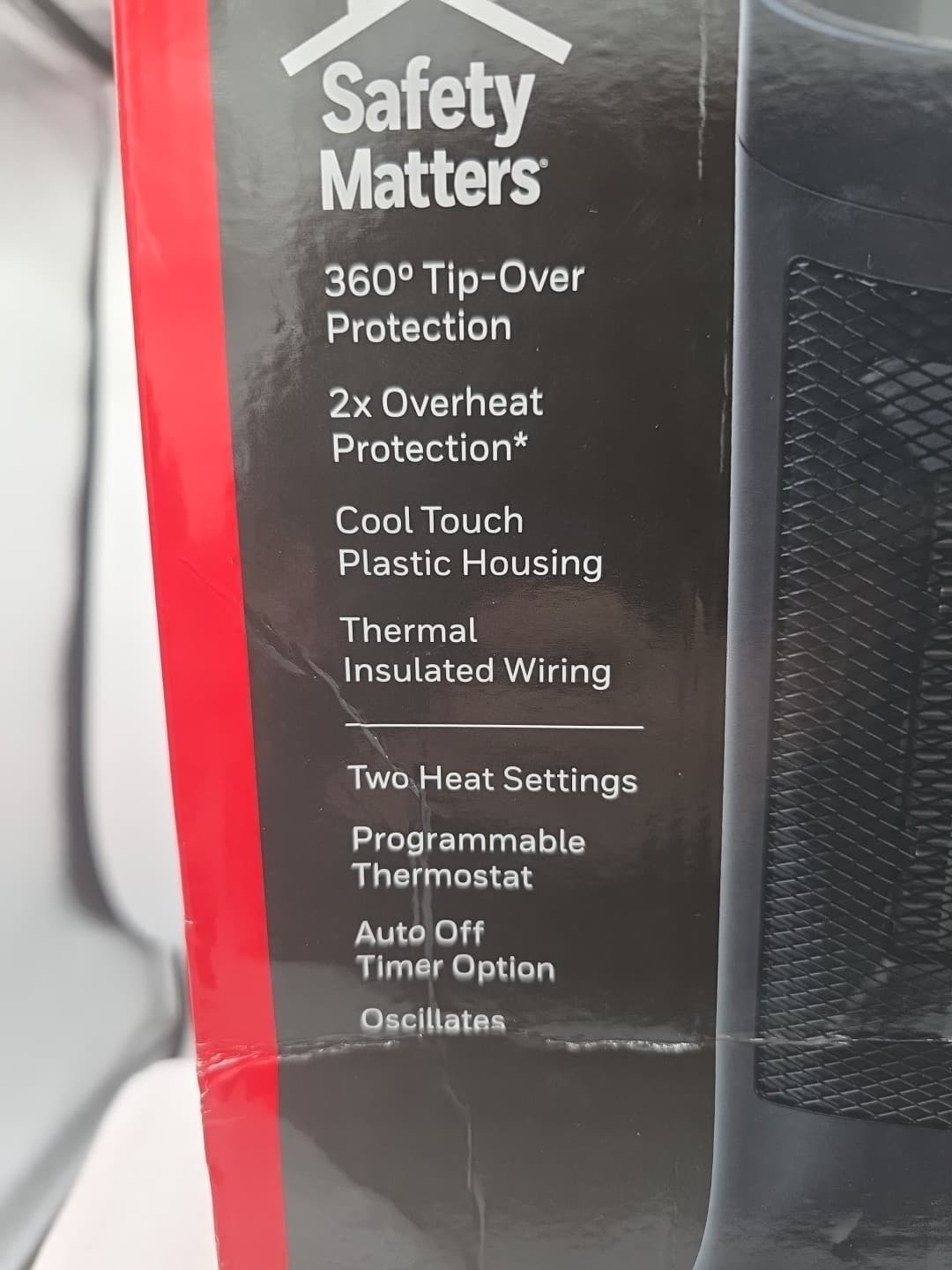 Honeywell Slim Design Compact Ceramic Oscillating Heater 2 Heat Settings-Tested 2