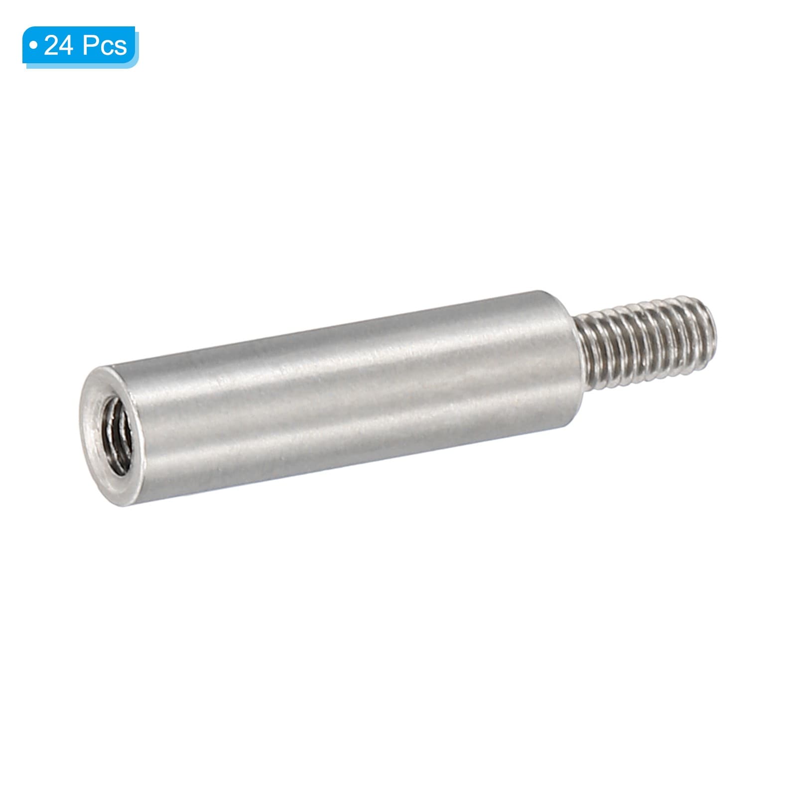 24pcs M3 Standoffs, M3 18+6mm Spacer Standoffs Steel 3mm ID 5mm OD 3