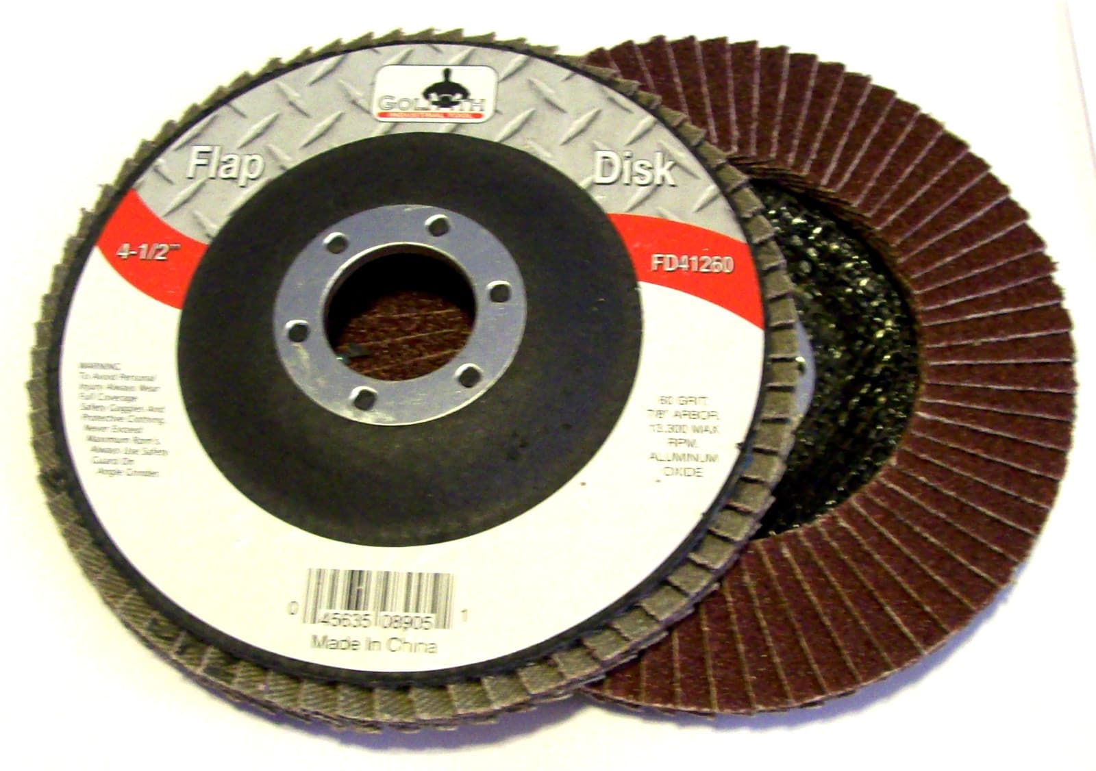 10 GOLIATH INDUSTRIAL 4-1/2" FLAP DISCS 80 GRIT FD41280 ANGLE GRINDER WHEEL 4.5" 2