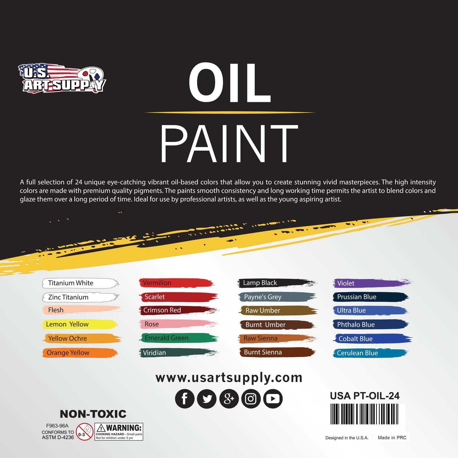 Professional 24 Color Art Oil Paint Set, Lg 12ml Tubes, Artist Student Paintings 3