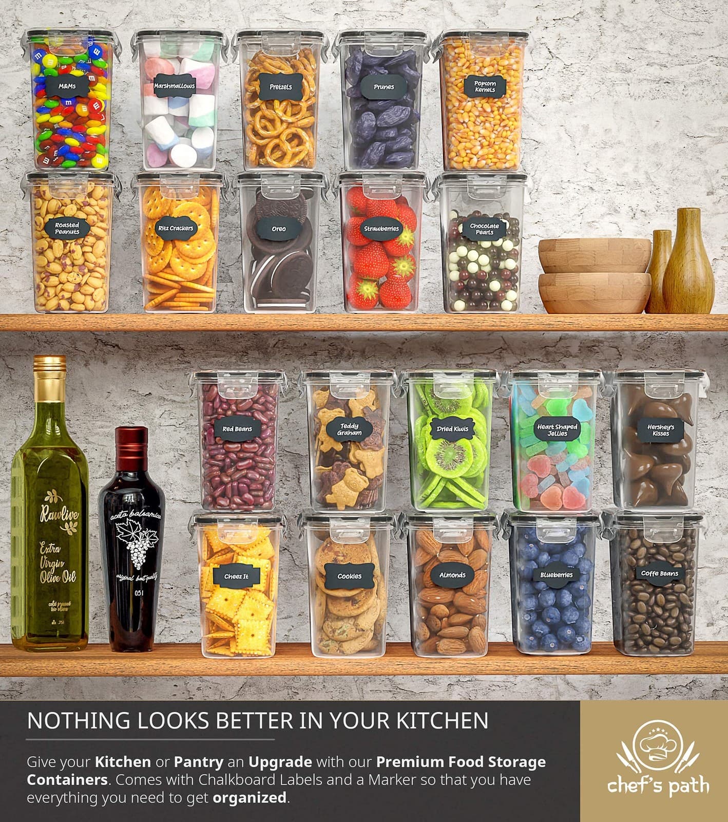 Contenedores herméticos de almacenamiento de alimentos con tapas para cocina NEW 6