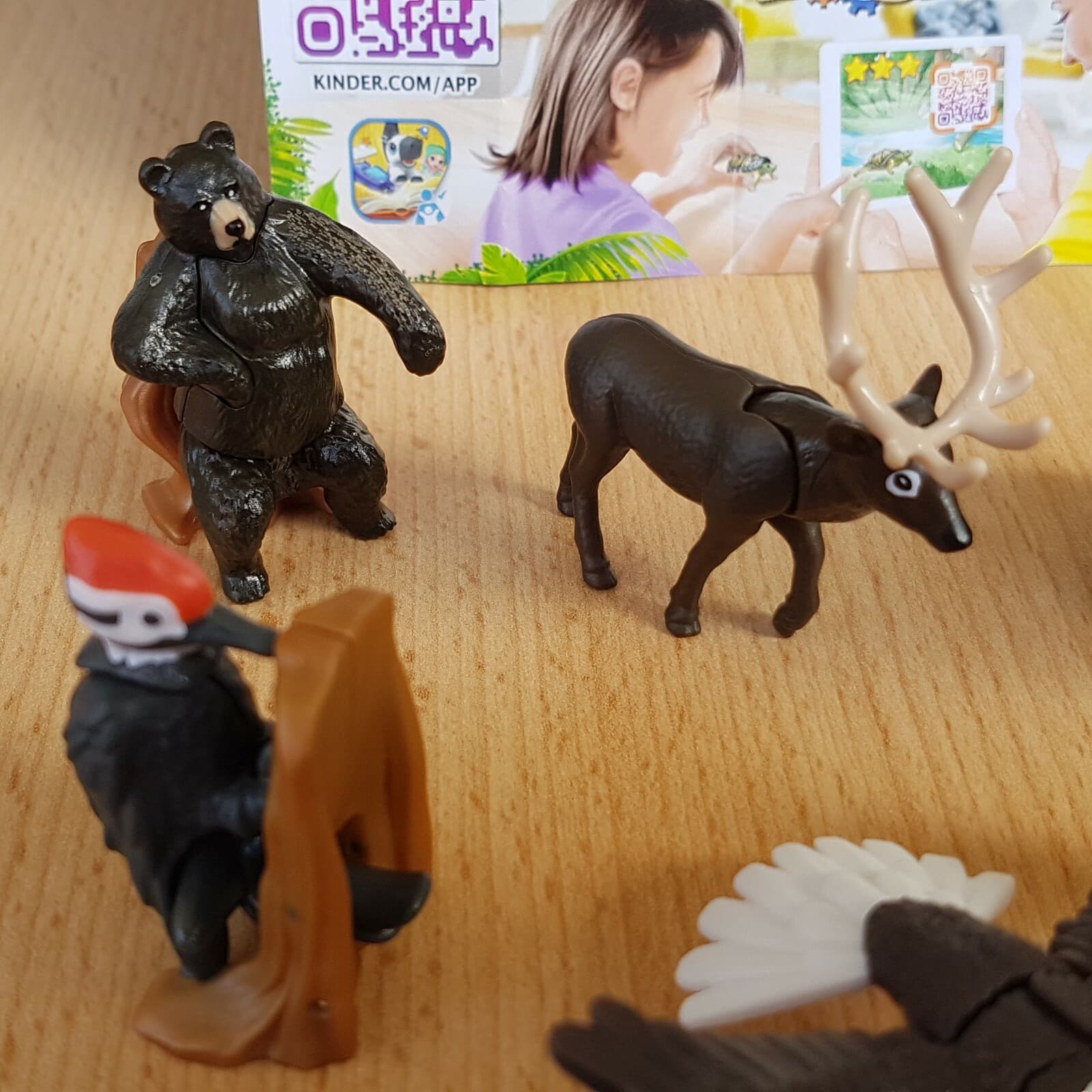 TOP KINDER SURPRISE SET Natoons Wildlife Animals of North-America 1.3" figurines 4