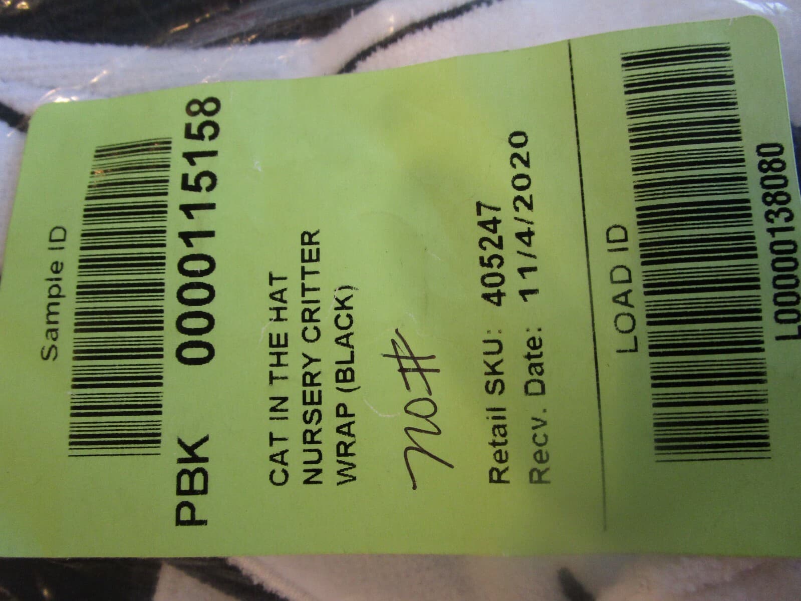 POTTERY Barn Kids nursery critter wrap bath Dr. Seuss’s  Cat in the Hat sample  3