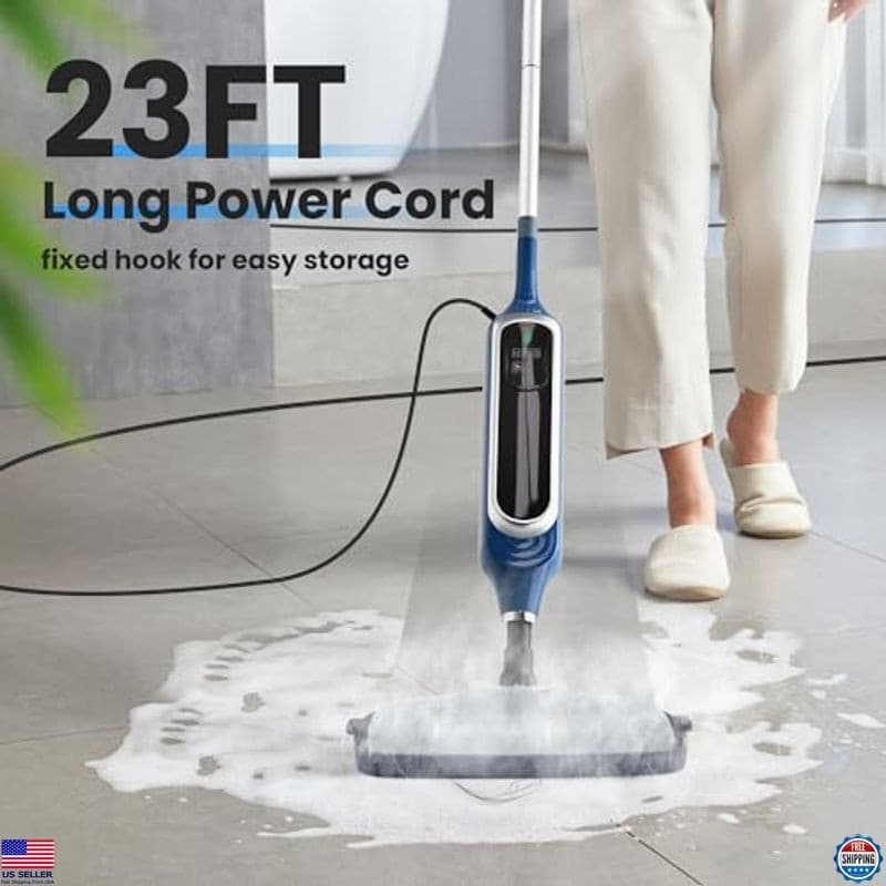 12-in-1 Blue Steam Mop & Handheld Cleaner – 23FT Cord for Easy Floor Cleaning 4