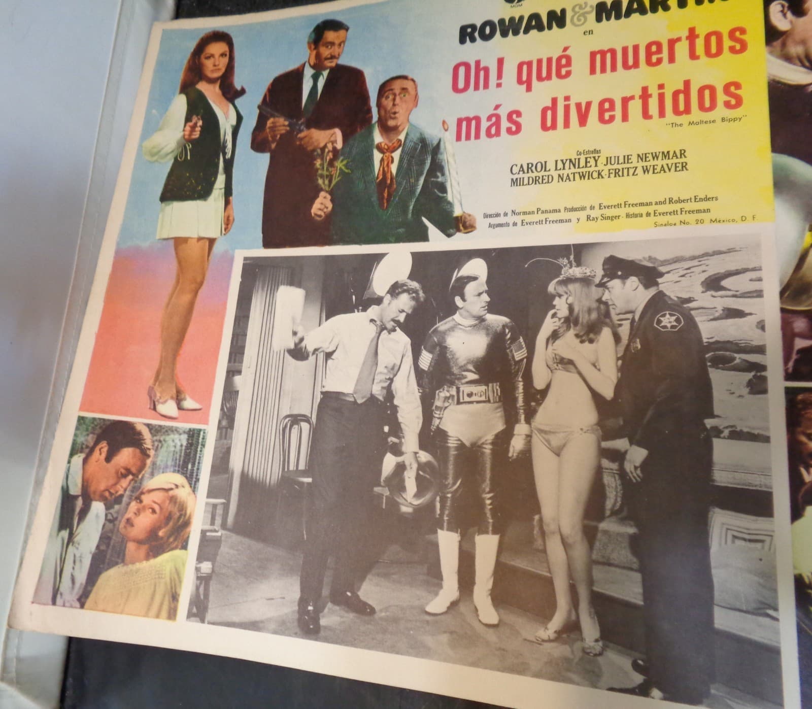 1969 The Maltese Bippy W/ Julie Newmar Rowan & Martin 16.5x12.5 Mex Lobby Card! 2