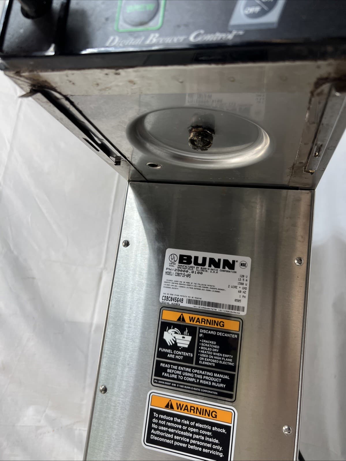 Bunn CDBCF15-APS Automatic Coffee Maker No Basket Or Pot. 5