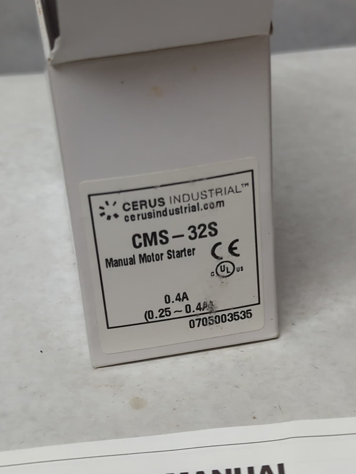 CERUS,CMS-32S,MANUAL MOTOR STARTER FOR CONTACTOR NEW 2
