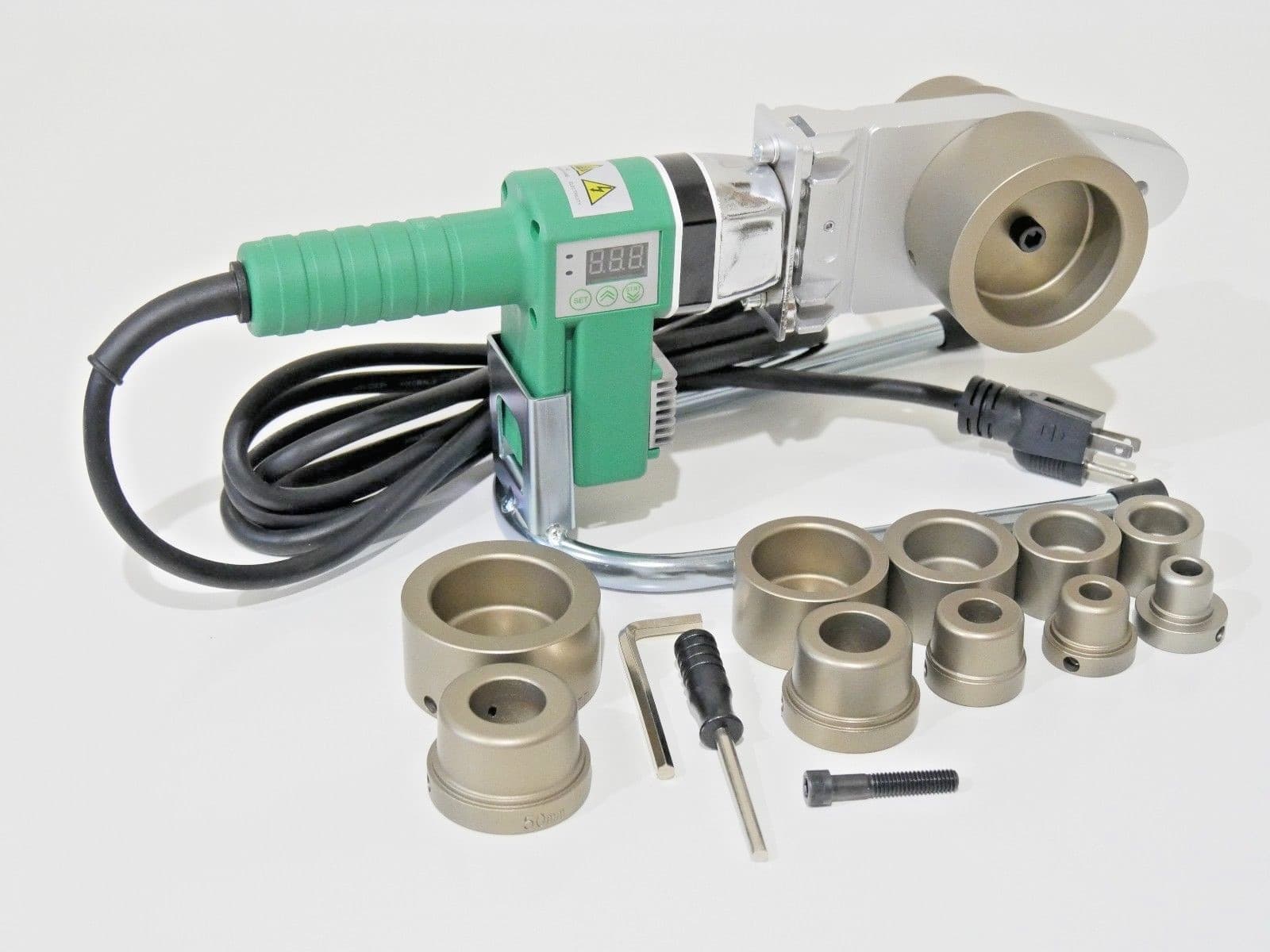 110V - 800W HDPE Pipe Fusion Welding Tool w/ Case & 1/2" - 2" IPS Sockets 6