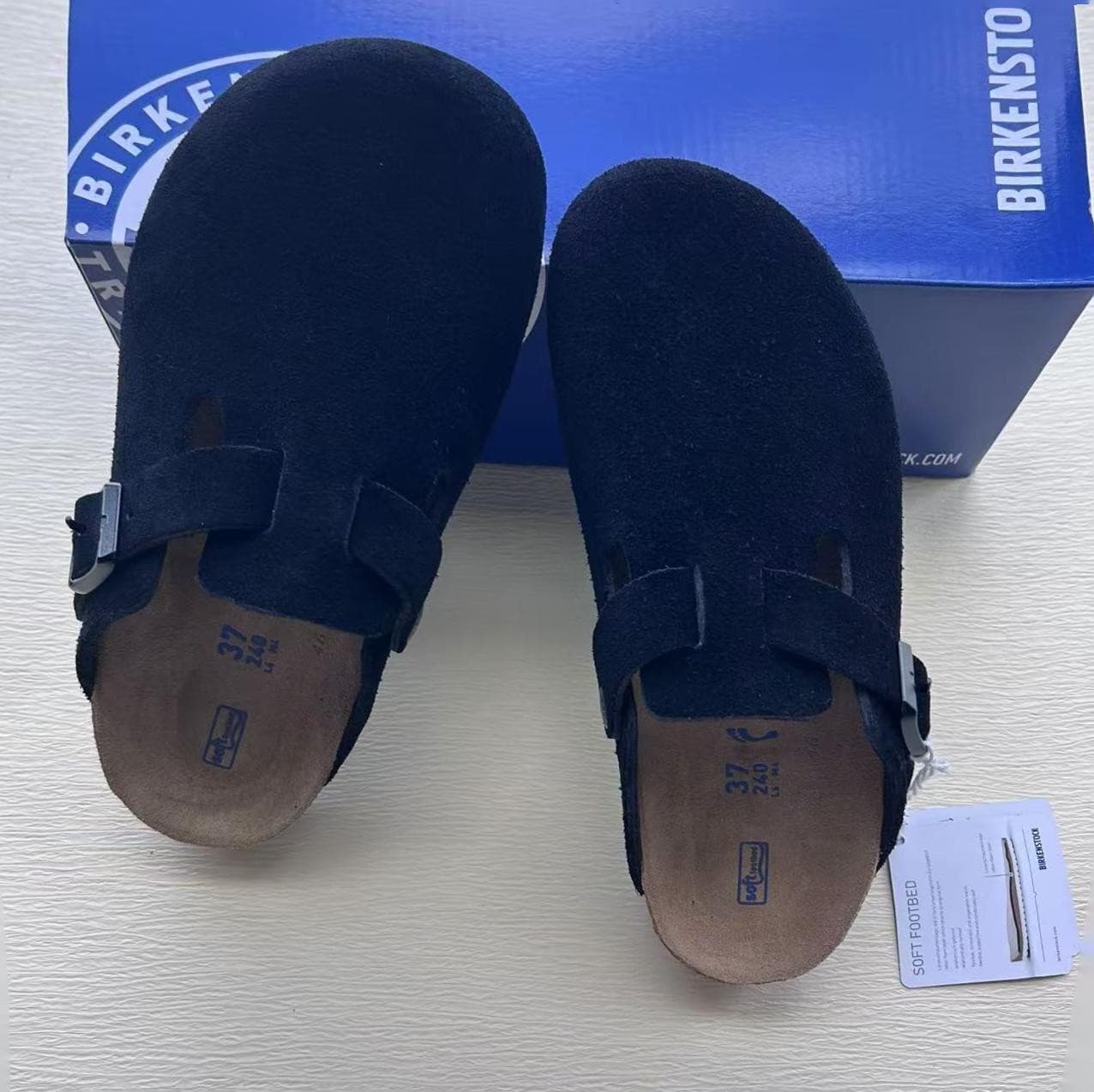 New Birkenstock Boston Clogs Black Suede Soft Footbed Unisex Shoes Size EU 37-45 2