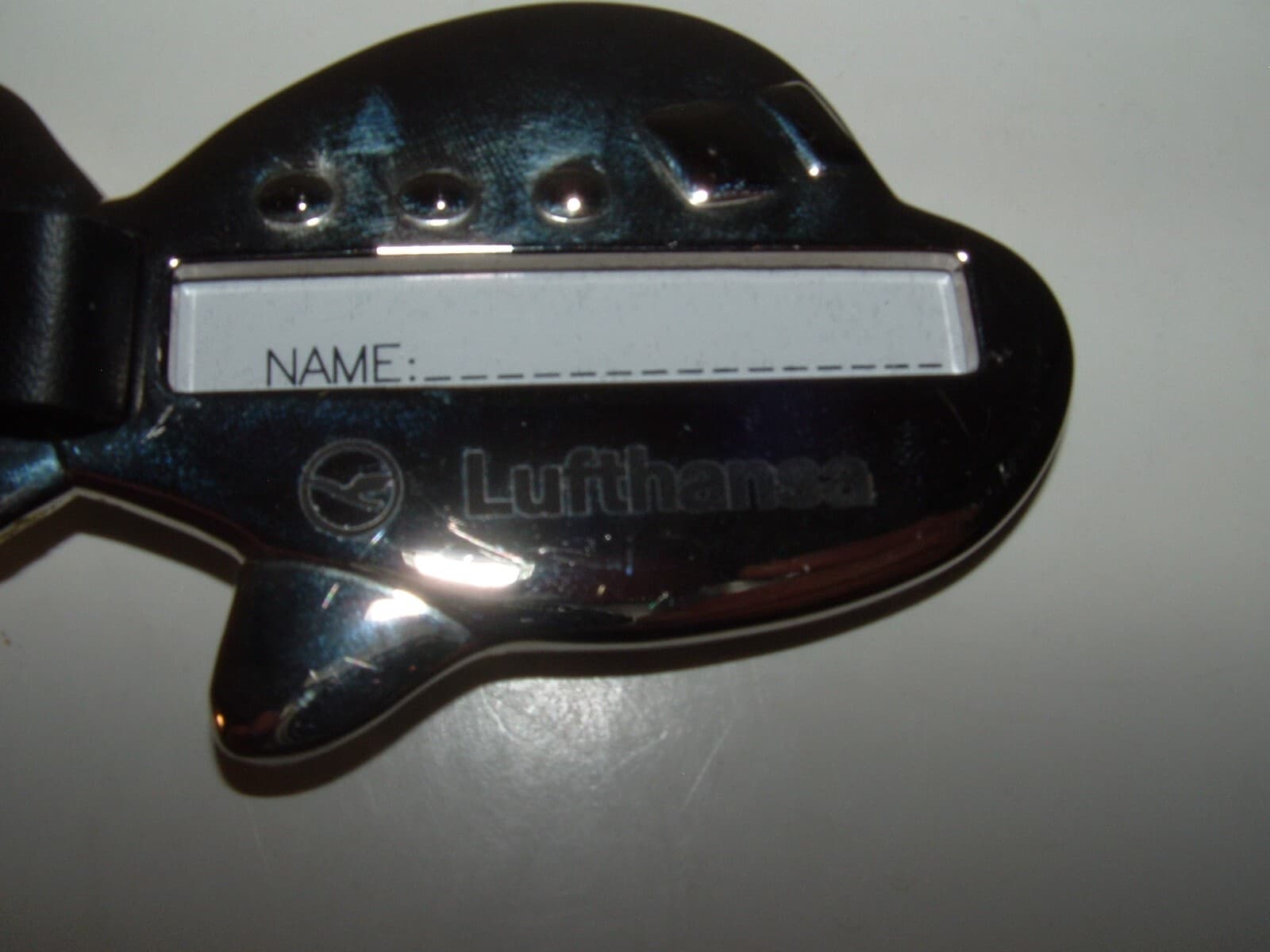 Lufthansa Airlines Airplane Shape Luggage Tag, Silver-tone, pre-owned (Unused) 5