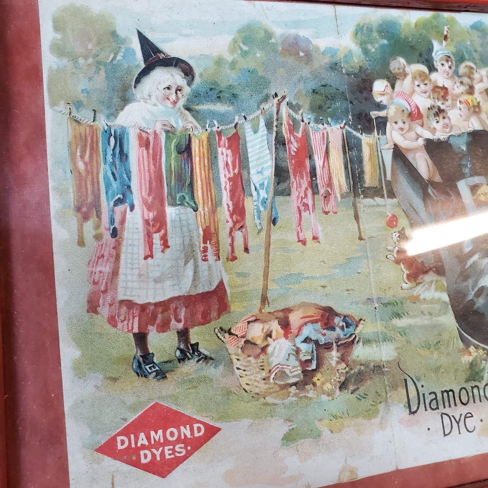 Diamond Dye Nursery Rhymes Pictorial Framed Wall Art FORBES Co. Boston  Nice! 6