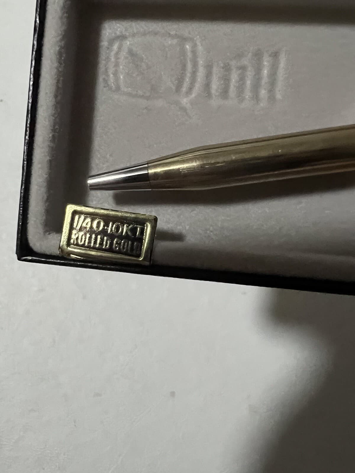 Vintage QUILL ROLLED GOLD PEN 1/40  10K BALLPOINT PEN MADE IN USA  RARE 4