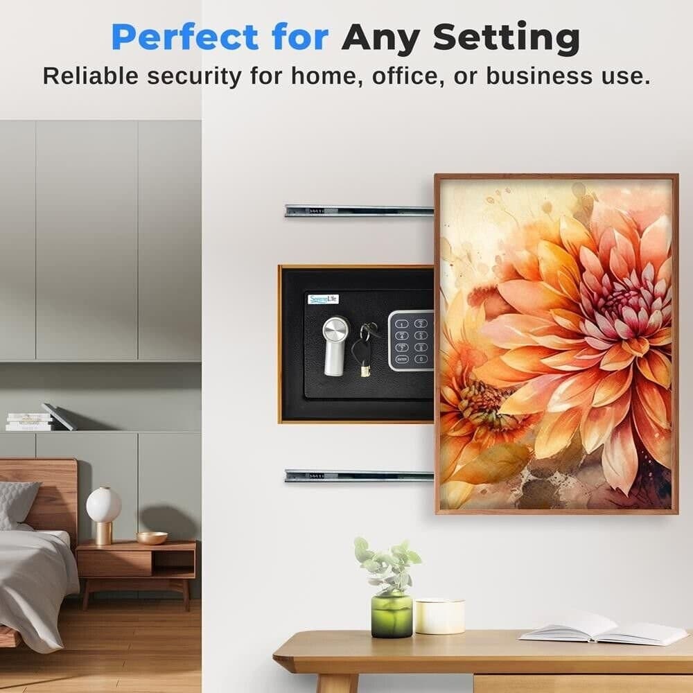 SereneLife Compact Electronic Safe Box with Digital Touch Pad Includes Keys 2