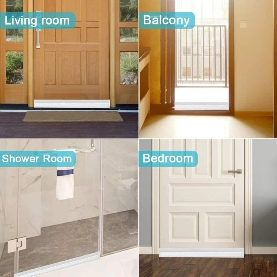 Under Door Sweep Weather Stripping Door Draft Stopper Blocker Strong Adhesive 2