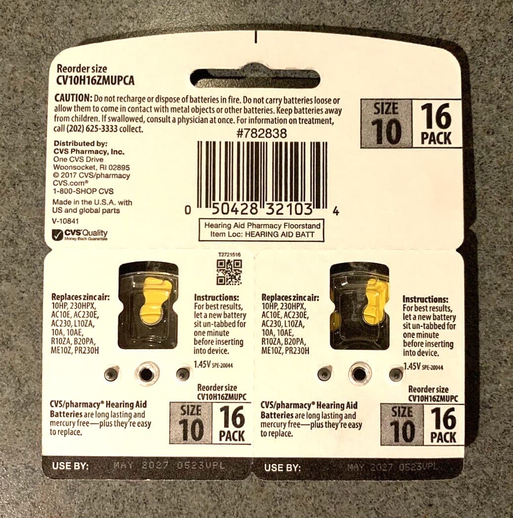 CVS MAX Hearing Aid Batteries Size 10 Pack of 16 Expires May 2027 2