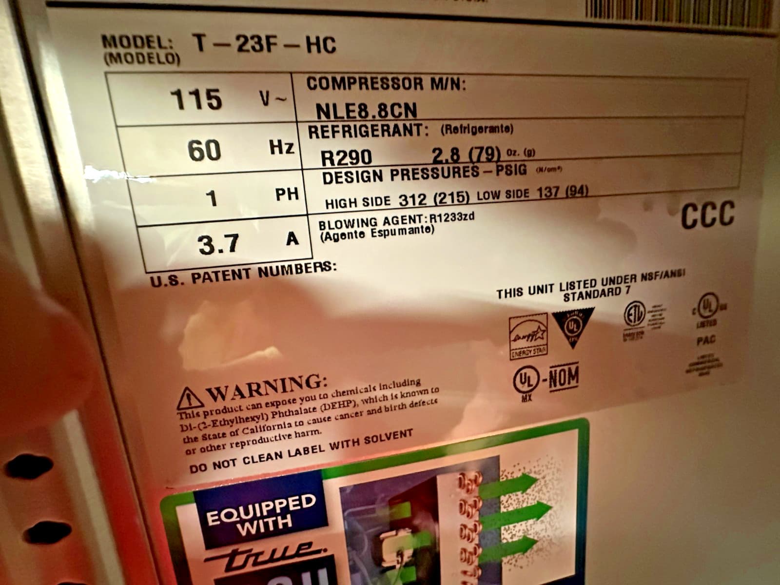True T-23F-HC 27" Solid Stainless Steel Door Reach-In Freezer 3