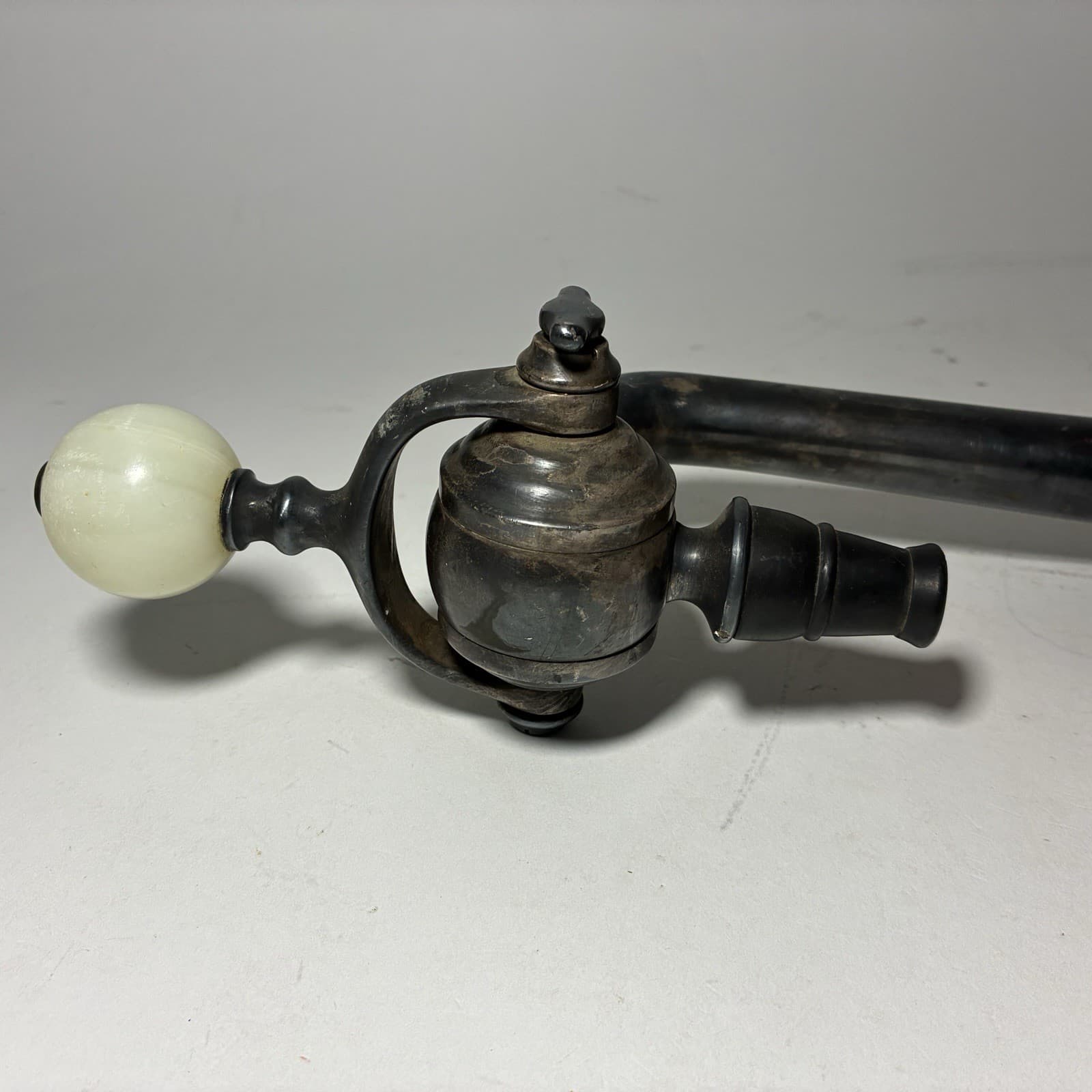 Antique Pair Soda Fountain Gooseneck Soda Tap Dispenser Spigot with Ball Handle 2