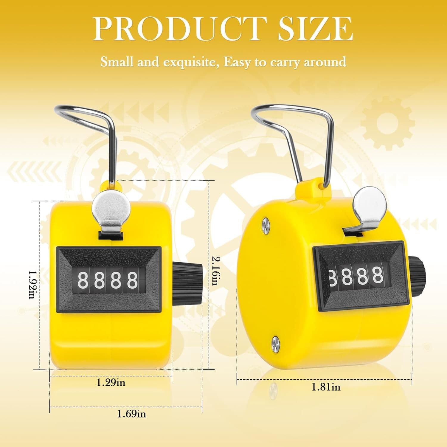 5 Pcs Clicker Counter,Hand Tally Counter Yellow/Green/Blue/Red/Black  4