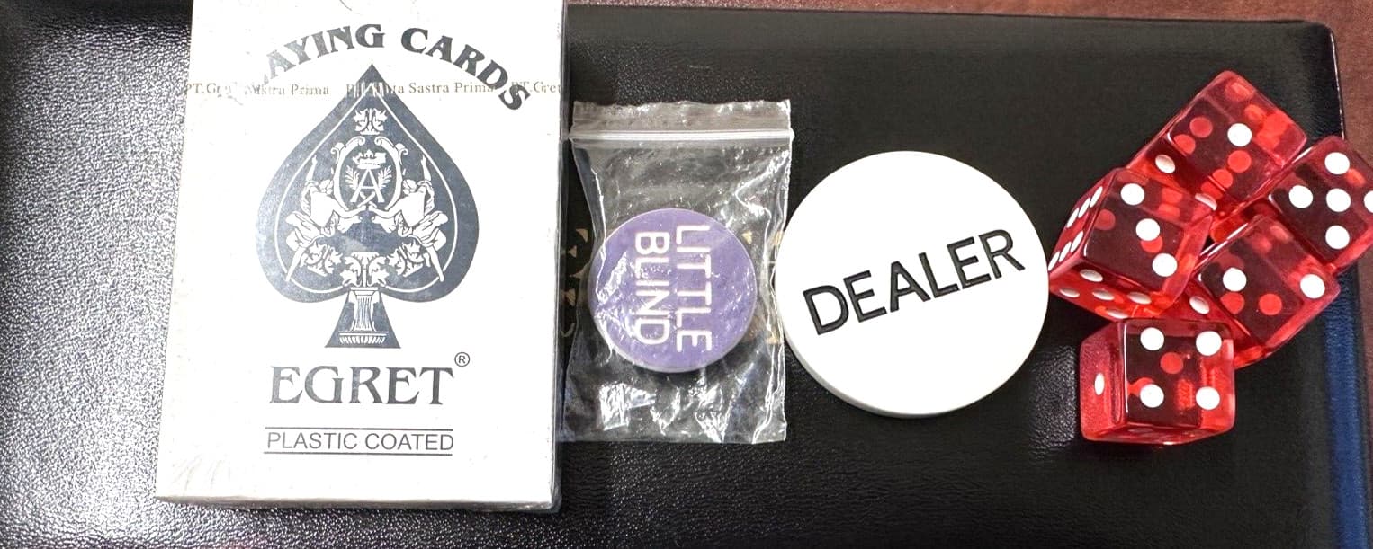 Poker Chip Set Texas Hold'Em Big Blind Little Blind Brand New Still Sealed VTG 2