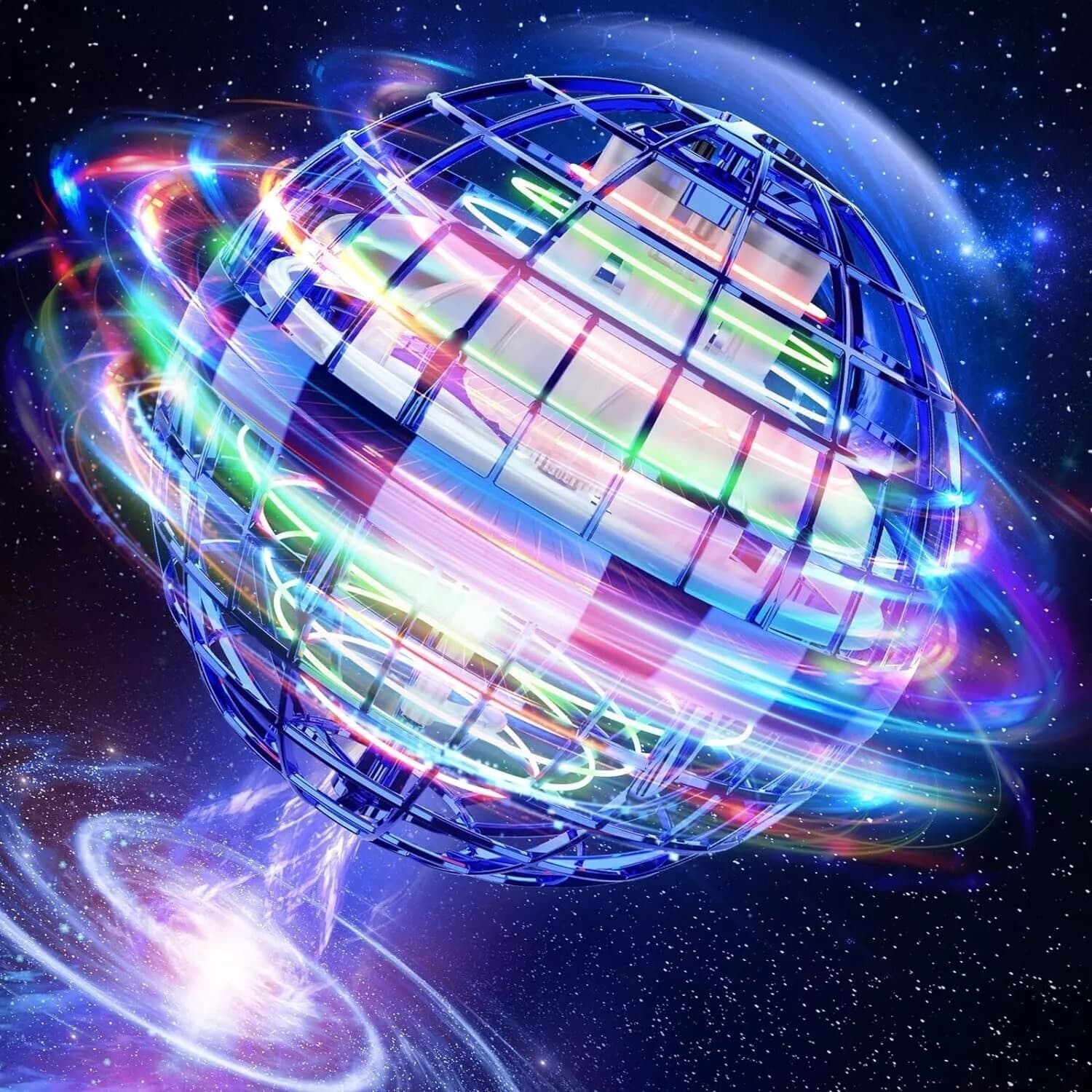 Cosmic Galaxy Hand Mini Drone Ball Boomerang Hover Orb Galactic Flying Spinner 6