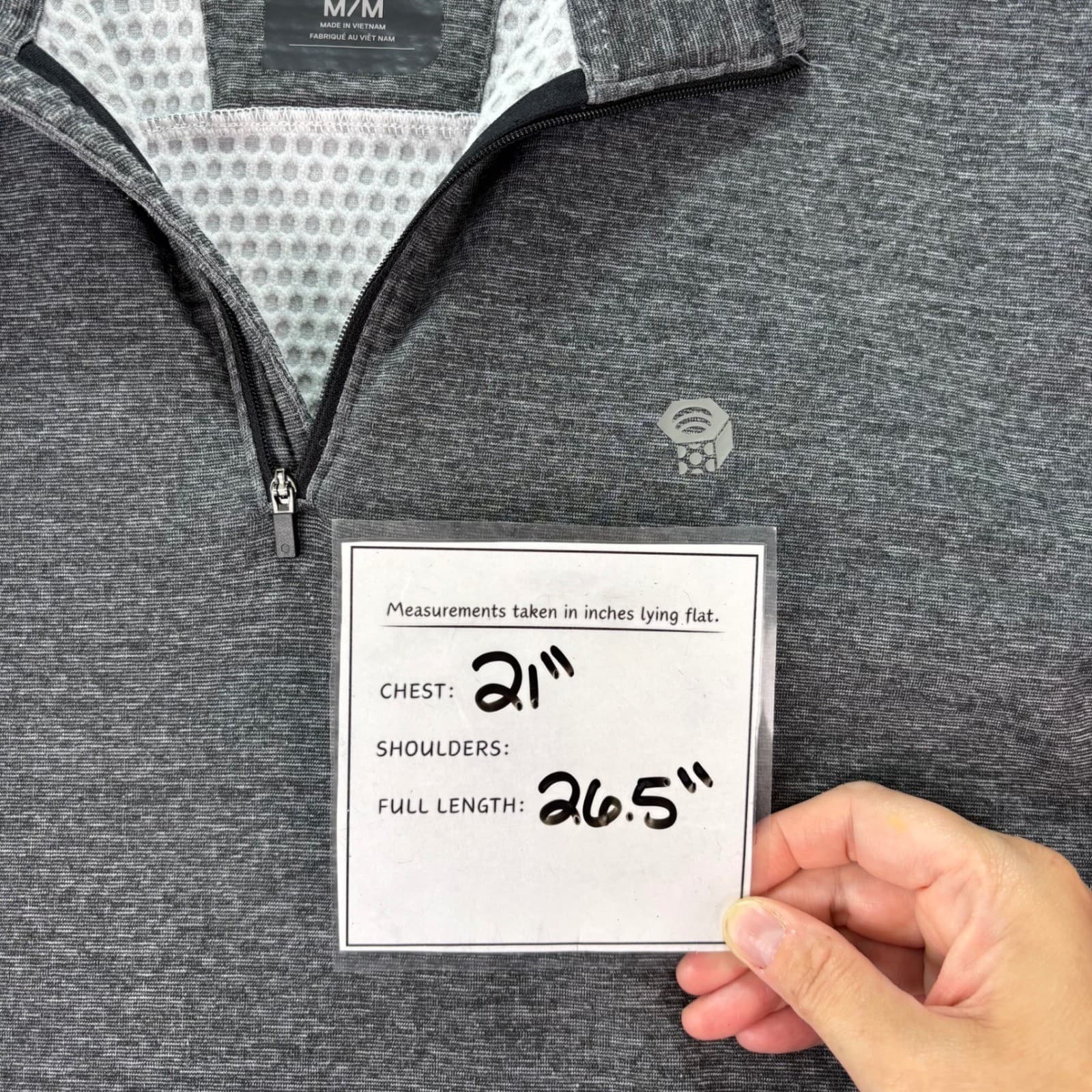 Mountain Hardwear Men's Pullover Gray Quarter Zip Stretch Fleece Lined Sz M 5