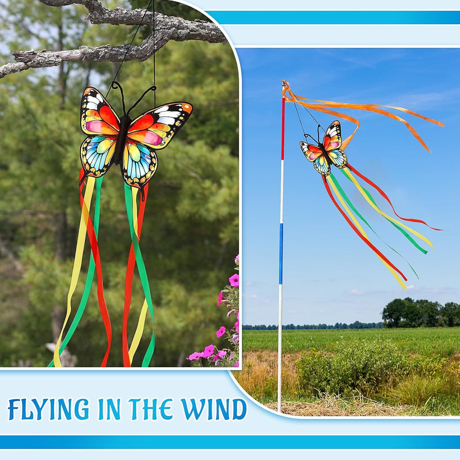 Butterfly Windsock for outside Heavy Duty Wind Socks Spring Summer Durable Outdo 3