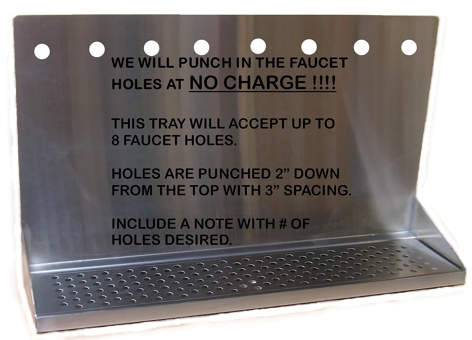 Draft Beer Tower Wall Mt Drip Tray 24"  Long W/ S.S. Grill & Drain# DTWM24SS 2