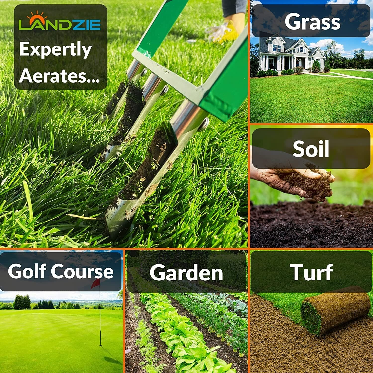 Landzie 42" Hollow Tine Fork Lawn Aerator 4