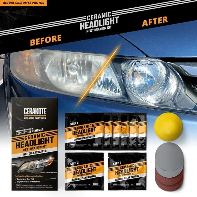 CERAKOTE® Ceramic Headlight Restoration Kit - Maximum Strength Oxidation Remover 6