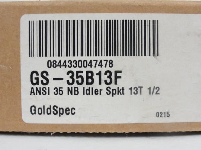 195517 New-No Box; Goldspec GS-35B13F Idler Sprocket; # 35; 13Teeth; 0.5" ID 2