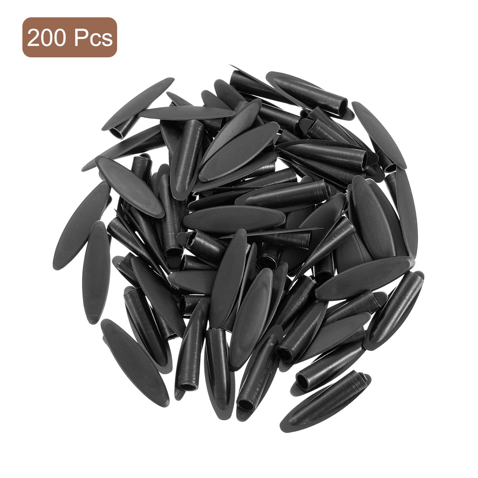 200Pcs 9mm Plastic Pocket Hole Plugs Slant Hole Caps for Wood Working, Black 3