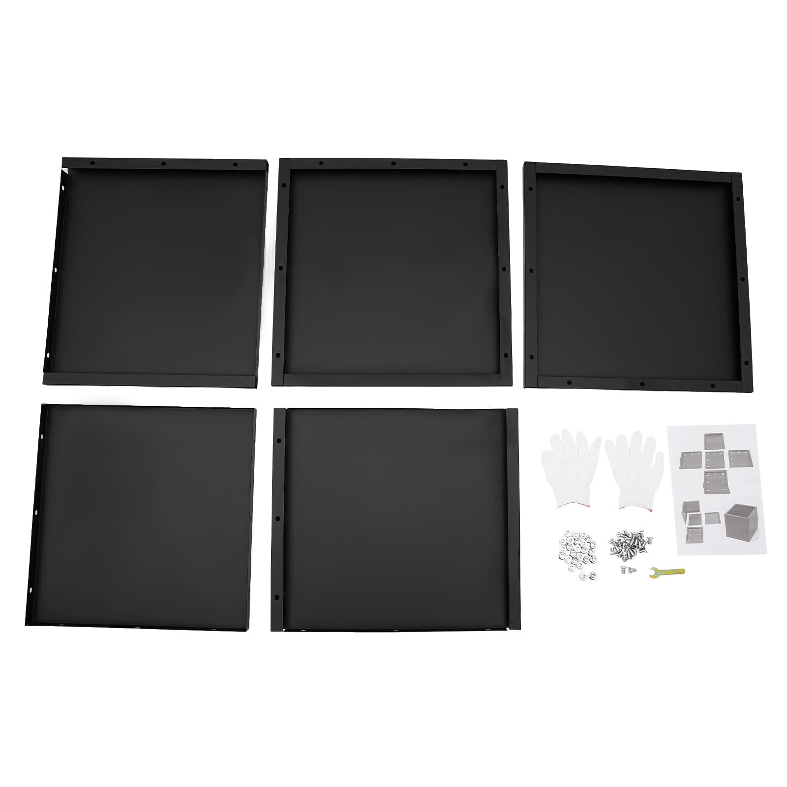 20-inch Cube Metal Steel Garden Deck Planter Box Square Black Yard Flower Pot 3